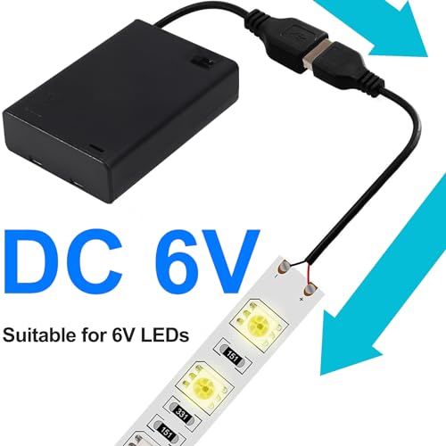 AEDIKO 2pcs 3 AA Battery Holder USB Female Socket 3X 1.5V AA Battery Case Box Holder On/Off Switch for RC Cars LED Light