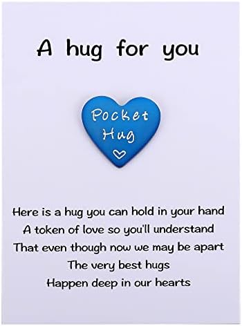 MIXJOY Cute Little Heart Pocket Hug Token & Card Keepsake Thinking of You Miss You Gifts for Family Friends Live Away, Cheer up Comfort Sympathy Deployment