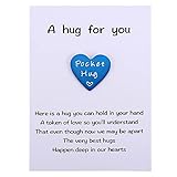 MIXJOY Cute Little Heart Pocket Hug Token & Card Keepsake Thinking of You Miss You Gifts for Family