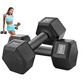 VEKENSEE 2 Pesas Mancuernas, con recubrimiento lateral de Neopreno, Mancuernas Hexagonales, Pesas para Ejercicio,...