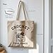 TOTEUSVIA Crochet Lover Gifts Tote Bag for Women, Crochet Gifts for Mom, Reusable Canvas Bag for Shopping Work