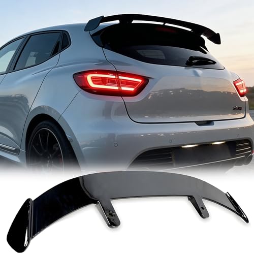 MUTUSAISI Aileron becquet arrière Spoiler pour Renault Clio II III IV V 2000-2023 de Coffre Aile de Toit Hayon Wing Accessoires (Noir Brillant)