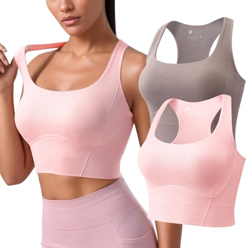 SPORME RUNNING Women Square Neckline Sports Bra Padded Basic Workout Y-Back Racerback Cropped Tank Top
