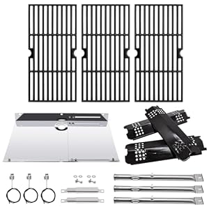 Adviace Ersatzteile für Charbroil 463340516 463370519 Gas 2 Kohlegrill, Roste & G460-2900-W2 Tank Hitzeschild & Brenner & Zünder & Hitzeschild & Flammenüberzug für Charbroil Gas2coal 463340516