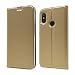 Produktbild LAGUI Hülle Geeignet für Xiaomi Mi A2 Lite, Schöne Schmale Brieftasche Schutzhülle mit Kartenfach und Magnetverschluss und Klappfunktion, Matte Kunstleder Lederhülle Handyhülle, Gold