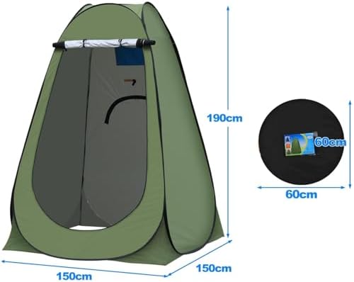 Kamp Giyinme Duş Çadırı, Kolay Kurulumlu, Güneş Işığına Dayanıklı Giyinme Kabini, Su Geçirmez, 190 Cm Yükseklik, Taşıma Çantalı, Seyahat Kamp Doğa İçin Portatif Duş Tuvalet Giyinme Kabini - Görsel 7