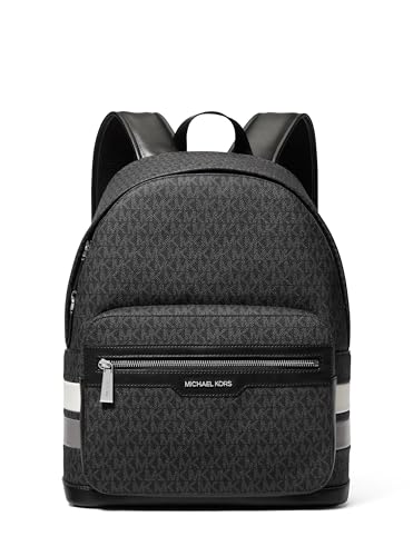Michael Kors Malone Backpack, Silver-Tone Hardware/Storm Signature Stripe