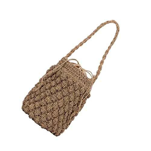VALICLUD 1 Pc Bolso de hombro tejido women bolsos de playa para mujer vacaciones bolsa de hombro bolsas school bag pack escolar bolsa de mujer bolso informal de mujer poliéster Khaki