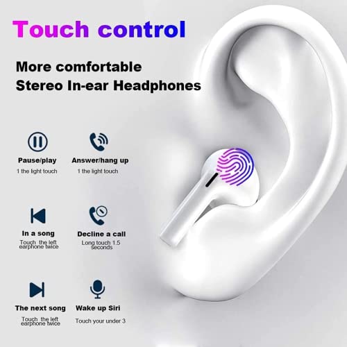 Kahpan Wireless Earbuds, Bluetooth Earbuds Bluetooth 5.3 Headphones 30H Playtime Earbuds Stereo Sound Deep Bass Crystal-Clear Calls Headset With Charging Case For Workout/Home/Office #TOP3