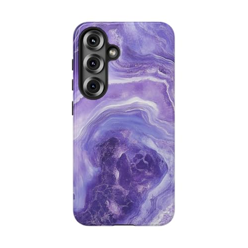 Coque Samsung S25 marbre violet brillante pour le quotidien