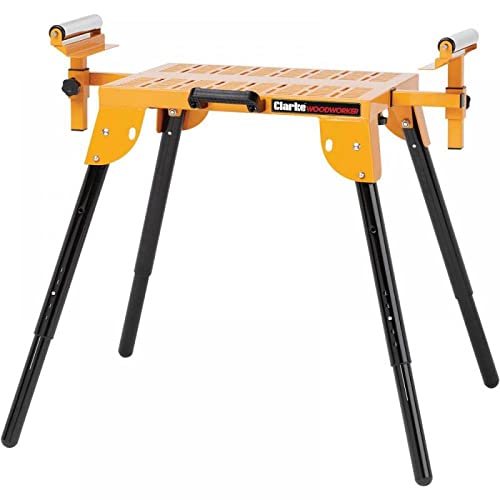 Clarke CMSSR Folding Mitre Saw Stand with Rollers - 6500975