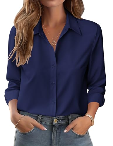 Zeagoo Blouse for Women Business Casual Outfit Long Sleeve Button