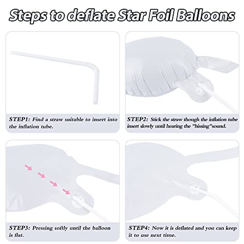 60 Pcs Star Foil Balloons Explosion 12 Point Cone Balloons Magic Starburst Balloons Large For Wedding Anniversary Backdrop Birthday Party Decorations (White) #TOP6
