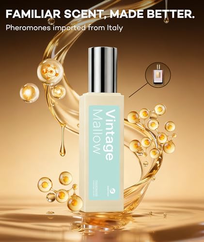 Image of purefittech Pheromones Perfume Oil for Women, Long Lasting Vintage Marshmallow Scent Roll-on Perfume, Mashmallow Fragrance Oil, 0.34 fl oz (10ml) Travel Size, Made in USA, Eau de Parfum