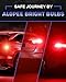 Alopee 1156 Led Light Bulb Red Non Polarity DC 9-30V Replacement for P21W 7506 1141 5008 Tail Brake Lights Motorcycle Lawn Tractor Light, Pack of 2