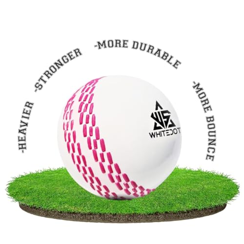 Image of Whitedot Synthetic Rubber Practice Cricket Ball /Wind Balls (90 GMS) for - Indoor & Outdoor Street & Beach Cricket (Pack of 3) (White)
