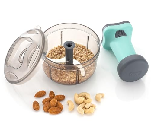 Image of Vegetable Chopper for Kitchen | Hand Chopper for Kitchen use Veg Cutter | Push Chopper 1000ml Capacity | 5 Sharp Stainlee Steel Blades (Color as per Availability)