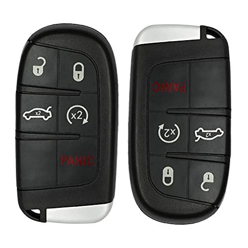 KEYALL 2 Pack 5 buttons Remote Control Car Key Fob 2012-2014 Fit for Chrysler 300 3.6L,2012-2014 Fit for Chrysler 300 5.7L M3N-40821302