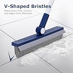 Grout Brush with Long Handle, Grout Cleaner Brush for Tile Floors, Stiff Bristles for Crevice, Tile Line, Shower, Kitchen, Bathroom - Image 2