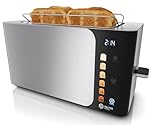 Balter Toaster 4 Slice wide slots, Long Slot, Stainless Steel, Touch Screen, Built-in Rack, Extra wide slots for Thick Breads & Bagel, Timer, BPA-Free, Removable Tray, Silver/Touch