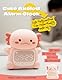 IHALO Cute Axolotl Wecker Kinder mit Nachtlicht, Kinderwecker Mädchen Nachttisch, Silikon Nachtlicht für Kinder, Wiederaufladbar, Zwei Wecker, Datum, Uhrzeit, Dekoration für Babyzimmer