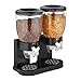 Relaxdays 10026444_46 Dispenser Cornflakes Doppio, Dosatore, Distributore di Cereali & Dolcetti, HLP: 41x32,5x19 cm, Nero, PP, PS, TPR