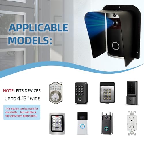 Video Türklingel Regenschutz,Türklingel Abdeckung,Wetterschutz,Blendschutz,Geeignet für Ring-Türklingeln,Sprechanlage,Steckdose und Codeschloss Haustür