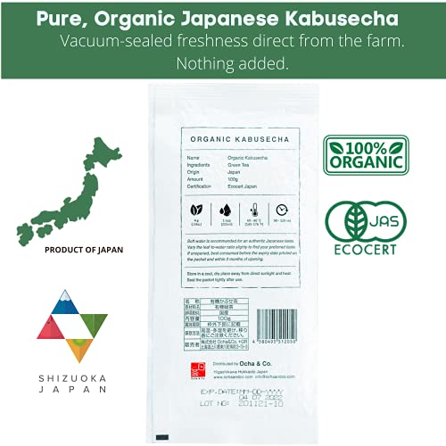Ocha & Co. Organic Kabusecha – Japanese Loose Leaf Green Tea - Umami - Shade Grown Green Tea – Milder And Sweeter Than Loose Leaf Sencha, 100G/3.5Oz. #TOP1