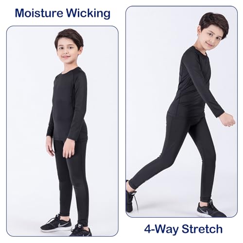 SS COLOR FISH Boys Compression Pants Athletic Baselayer Youth Boy Compression Leggings Basketball Running Tights for Boy2