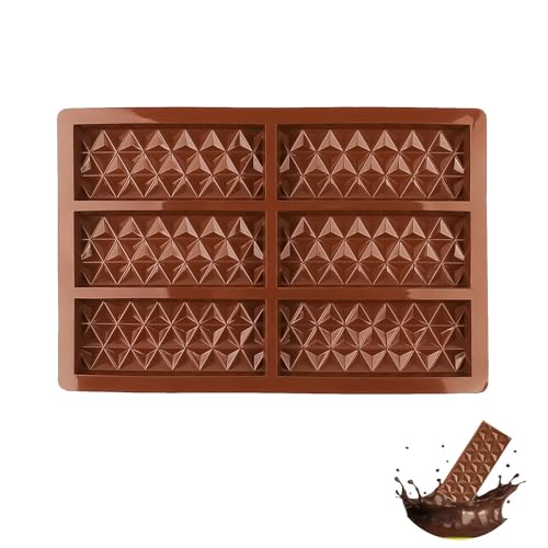 1 Pièces Moule à Chocolat en Silicone, Antiadhésifs Moules à Chocolat, Moule Silicone de Cavités pour Tablette de Chocolat en Forme de Diamant