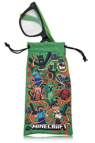 Opiniones y reviews de ropa de videojuegos los preferidos por los clientes. 37 MINECRAFT - Anteojos de bloqueo de luz azul con bolsa, protección para anteojos de videojuego, Verde/Negro, Talla única