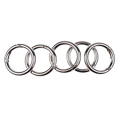 Sharplace Karabiner Schlüsselanhänger 5 Stück Karabinerhaken O-Ring Zinklegierung Karabiner Clips Schlüsselbund Federspaltringe Schlüsselringe für Camping, Wandern, Taschenringe, Handwerk, 35mm