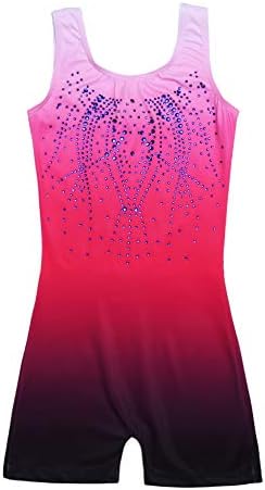 Zaclotre Kid Girls Gymnastic Leotard Sparkly Shiny Diamond Dance Outfits
