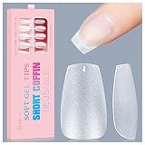 Gelike EC 300Pcs Short Soft Gel Nail Tips for Soak Off Nail Extensions Nail Art, Full Matte Short Co