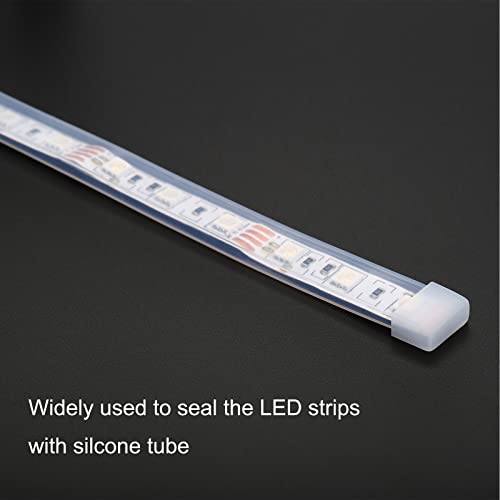 PATIKIL 120 Stück Silikon-Endkappen-Steckerabdeckung IP67 wasserdicht passend für 3528/2835/3014 8 mm breite LED-Röhrenstreifen, klar