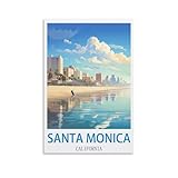 NABIQUE Santa Monica Kalifornien, Vintage-Reiseposter, 