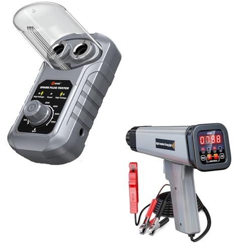 KZYEE KT60 Timing Light Automotive 12V & KS40 Spark Plug Tester – 0-6000RPM Adjustable Frequency