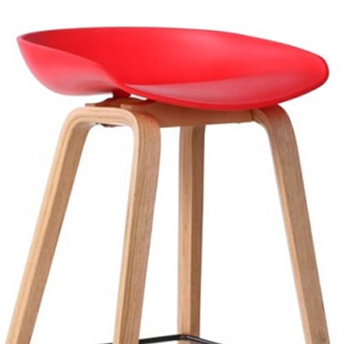 Image of Creative Premium Bar Stool - Modern Red High Chair for Kitchen, Dining, Living Room, Hotel & Office Adjustable Height, Comfortable Cushion & Stylish Design (Pack of 1)