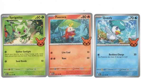 Sprigatito Fuecoco Quaxly - Pokemon Trick or Trade 2024 Stamped Promo Card Lot – 012
