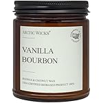 Vanilla Bourbon Candle | Arctic Wicks 9oz Coconut & Beeswax Candles | Scented Non-Toxic Candles for Fall, Winter, Holidays, Gifts For Him, Whiskey Bourbon, Vanilla Candle | USDA Certified Biobased