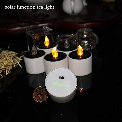 6Pcs Solar Window Candles Outdoor Waterproof Flameless Flickering Led Tealights Solar Emergency Candles With Sensor Dusk To Dawn For Lantern Garden Camping Party Halloween Christmas Home Decor #TOP6
