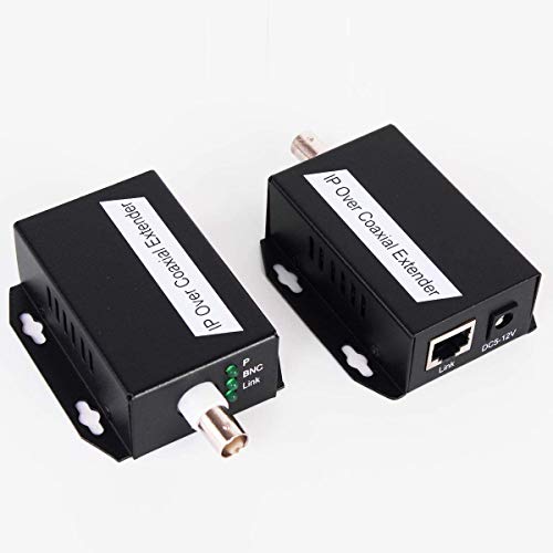 IP Video Extender Kit BNC to Ethernet Converter Data Transmission Over RG59 Coaxial Up to 6560ft(2000m) EOC Converter Set for Upgrading Analog Surveillance System to IP Security CCTV Cameras