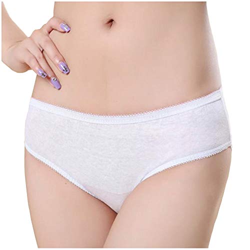 KICCOLY 5 Piezas Bragas Desechables Súper Suave y Ligera de Algodón para Mujer Ropa Interior de un Solo Uso para Maternidad Hospitales Viajes SPA Masajes