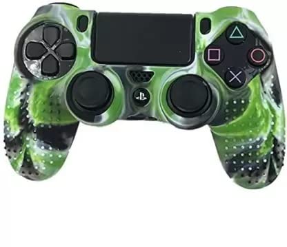 PSS Studded Dots Silicone Rubber Gel Customizing Cover for PS4/slim/Pro Dualshock 4 Controller Soft Silicone Case Cover Gel Skin Protective for PS4 Wireless Controller (Green Como Dot)