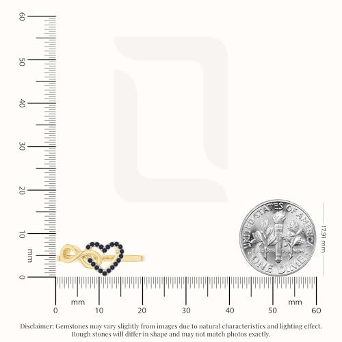 Natural Gemstone Infinity Heart Promise Ring for Women in 925 Silver/18K Yellow/Rose Gold Vermeil, Birthstone Jewelry Gifts for Her Birthday, Anniversary, Christmas, Graduation, Mothers Day3