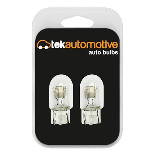 Tek Automotive 582 W21W Bulb, Brake Light, Indicator, Fog, DRL, Reverse Light Bulb 382W 12V 21W W3x16D Capless T20 Bulb - Twin Pack