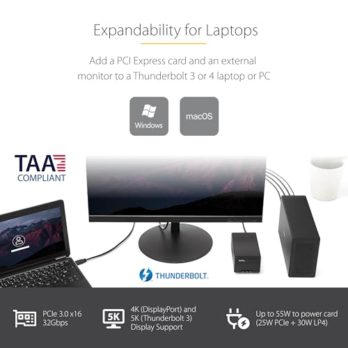 Image of StarTech Thunderbolt 3 PCIe Expansion Chassis, TAA (TB31PCIEX16) | External Enclosure With One PCI Express Slot for Laptops / Desktops
