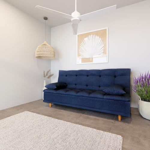 Catálogo de Sofa Cama Azul los más solicitados. 50 Sofá Cama Janeiro – Sillón Reclinable de 3 Posiciones para Sala o Recámara | Tapizado en Tela Oslo | Moderno, Cómodo y Práctico | Lase (Azul)