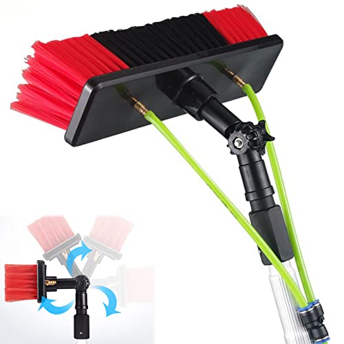 Teleskop-Bürsten-Set mit Wasserzufuhr, für Solarpanel, Fenster und Haushaltsreinigung, rotierendes vielseitiges Werkzeug