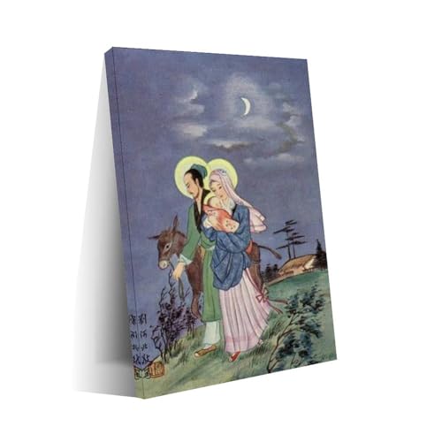 Chinese Holy Family Art Painting Poster1Wall Art Canvas Print Living Room Office Bedroom Aesthetic 20x30inch(50x75cm) Frame-style